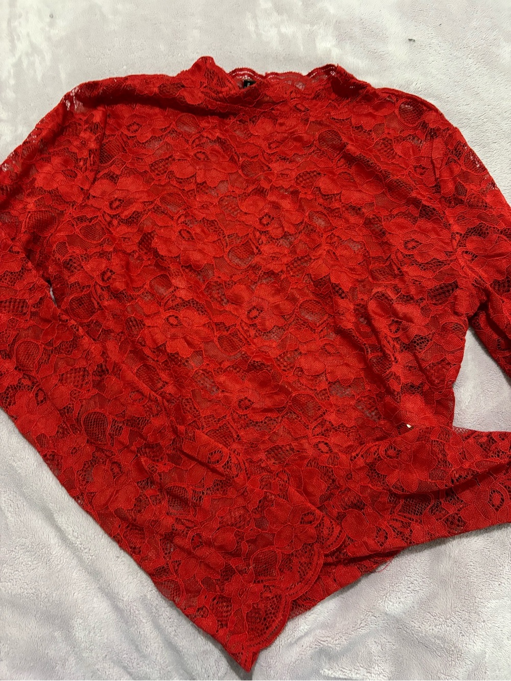 Forever 21 Red Lace Blouse